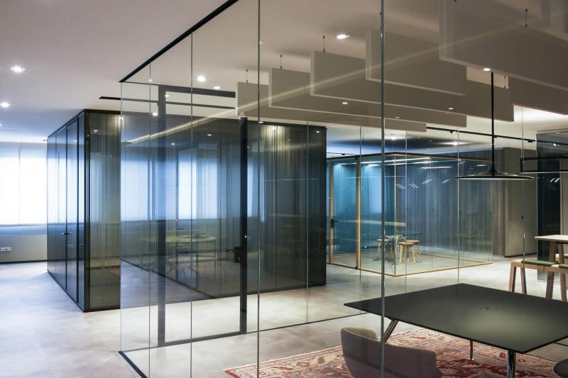 پارتیشن ادارس فریم لس شیشه ای