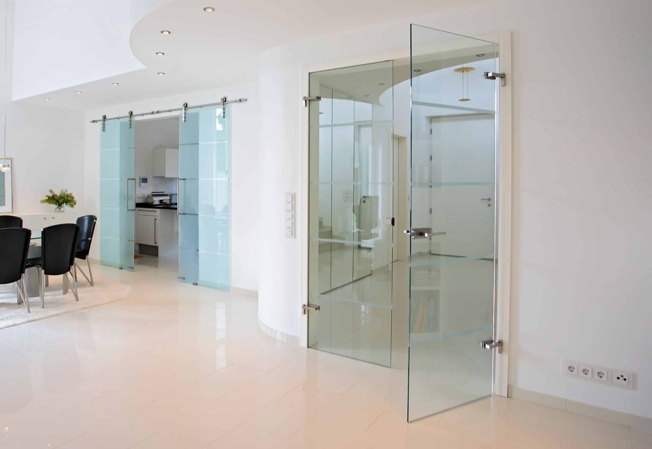 درب شیشه ای لولایی