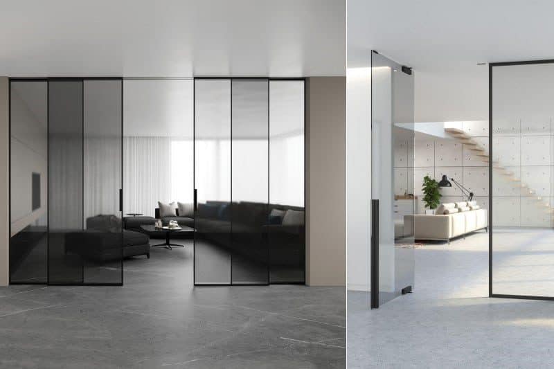 hinged glass door vs sliding one