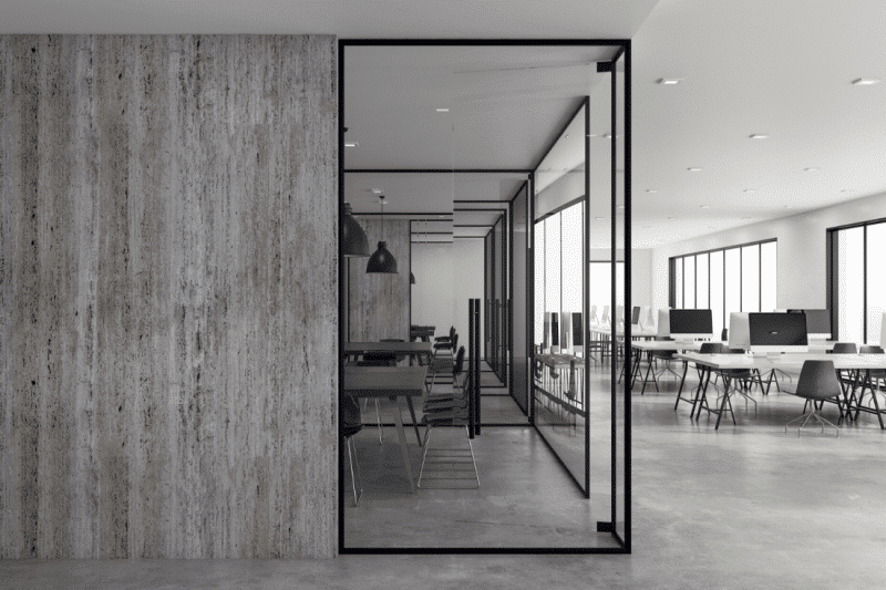 پارتیشن تک جداره شیشه ای و ام دی اف